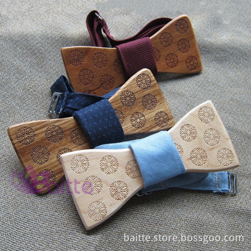 2016 hot sale OEM fashion wooden bow tie